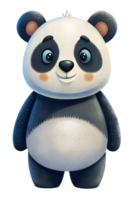 Cartoon style illustration, cute panda isolated on transparent background. png