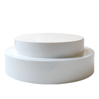 , 3d style illustration of Empty white round podium for displaying merchandise, isolated on transparent background png