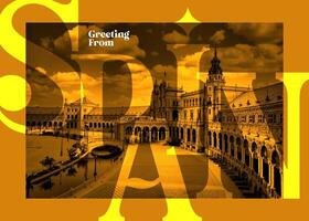 Greeting From Spain Postcard template