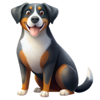, greater swiss mountain dog sitting. isolated on transparent background png