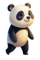 , cute panda walking isolated on transparent background png