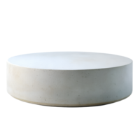 , 3d style illustration of Empty white cement round podium for displaying merchandise, isolated on transparent background png