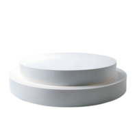 , 3d style illustration of Empty white round podium for displaying merchandise, isolated on transparent background png