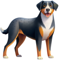 , Greater Swiss Mountain Dog is acting mischievous. isolated on transparent background png