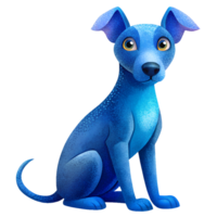 , Cute Blue Lacy, sitting isolated on transparent background png