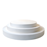 , 3d style illustration of Empty white round podium for displaying merchandise, isolated on transparent background png