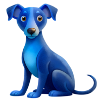 , Cute Blue Lacy, sitting isolated on transparent background png
