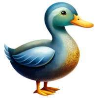 , cute Duck comic style isolated on transparent background png