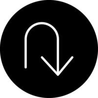 U Turn Glyph Icon vector