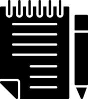 Note Pad Glyph Icon vector