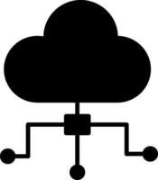 icono de glifo de computación en la nube vector