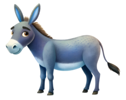 , Cartoon style illustration, donkey isolated on transparent background png