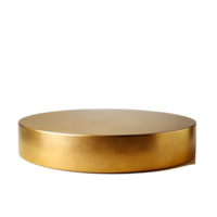 , 3d style of Empty gold round podium for displaying merchandise, isolated on transparent background png