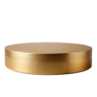 , 3d style of Empty gold round podium for displaying merchandise, isolated on transparent background png