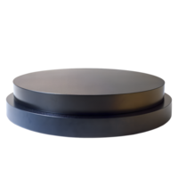 , 3d style illustration of Empty black round podium for displaying merchandise, isolated on transparent background png