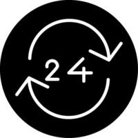 24 Hour Clock Glyph Icon vector
