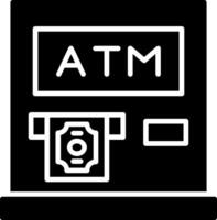 Atm Machine Glyph Icon vector