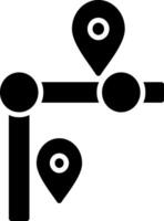 Route Glyph Icon vector
