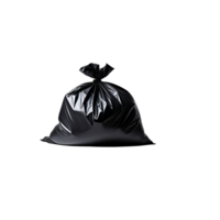 , black garbage bag isolated on transparent background png