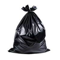, black garbage bag isolated on transparent background png