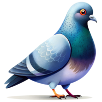 , Cartoon style illustration of Pigeon isolated on transparent background png