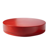 , 3d style illustration of Empty red round podium for displaying merchandise, isolated on transparent background png