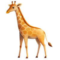 , cute giraffe isolated on transparent background png