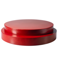 , 3d style illustration of Empty red round podium for displaying merchandise, isolated on transparent background png