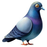 , Cartoon style illustration of Pigeon isolated on transparent background png