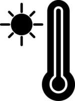 termómetro glifo icono vector