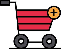 Add to Cart Line Filled Icon vector