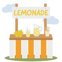 Lemonade stand, lemonade bar, lemonade sales kiosk, summer soft drinks, lemonade sale vector