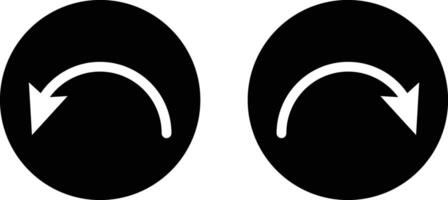 Curved arrow icon set isolated on white background . Right and left curved arrow icon . vector