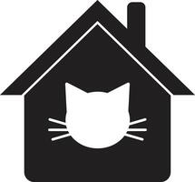 Cat house icon isolated on white background . Cat home icon vector