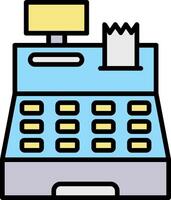 Cash Register Line Filled Icon vector