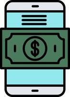 Mobile Payment Line Filled Icon vector