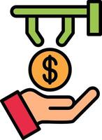 Money Back Guarantee Line Filled Icon vector