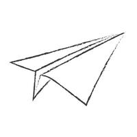 Paper Airplane Doodle Hand Drawn vector