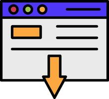 Landing Page Line Filled Icon vector