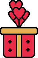 Gift Line Filled Icon vector