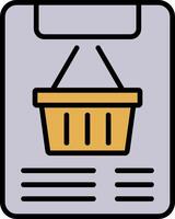 Purchase Order Line Filled Icon vector