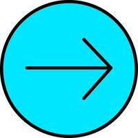 Right Arrow Line Filled Icon vector