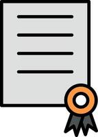 Certficate Line Filled Icon vector
