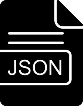 JSON File Format Glyph Icon vector