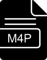 M4P File Format Glyph Icon vector