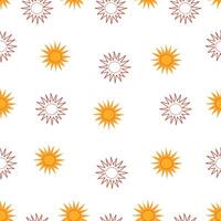 Seamless patterns with cute suns. vector