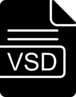 vsd archivo formato glifo icono vector