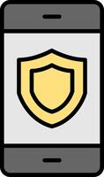 Security Line Filled Icon vector