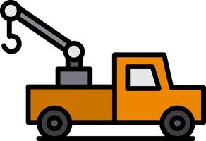 Tow Truck Line Filled Icon vector