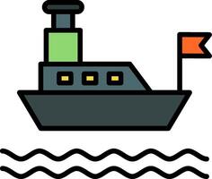 Ferry Line Filled Icon vector